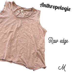 Anthropologie Women's  Raw Edge Cotton Mauve Sleeveless Top size M